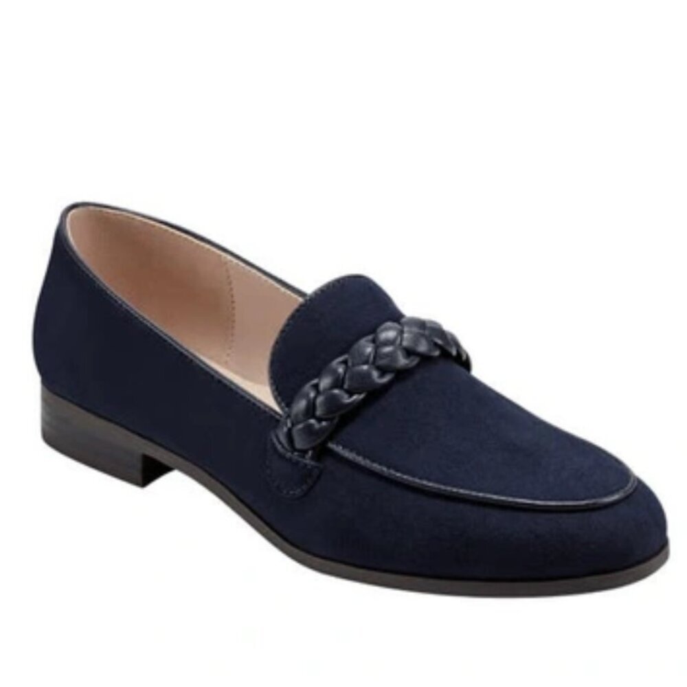 3/$50 Bandolino Larna Navy Blue Suede Braided Slip-On Loafers Flats SZ 9M - Picture 7 of 7